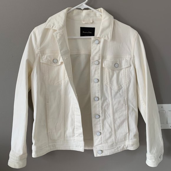 Massimo Dutti White Denim Jacket - Picture 1 of 3